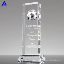 Crystal Trophy Golden Metal with Technology Globes Awards